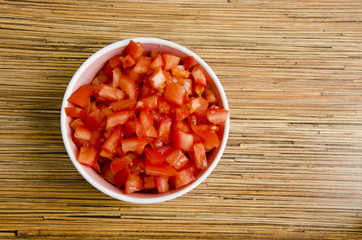 Tomatoes slices in the Cup