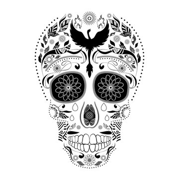 Dia de Muertos Tattoo Skull Ornate Day of The Dead