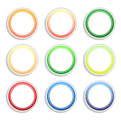 Set of color buttons