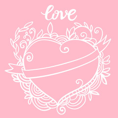 Naklejka premium Sketchy Doodle Heart for Valentine's day