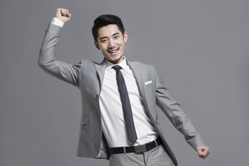 Happy young businessman