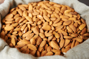 almonds in a bag at the farmers market
