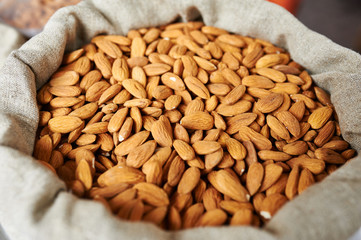 almonds in a bag at the farmers market