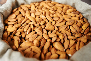 almonds in a bag at the farmers market