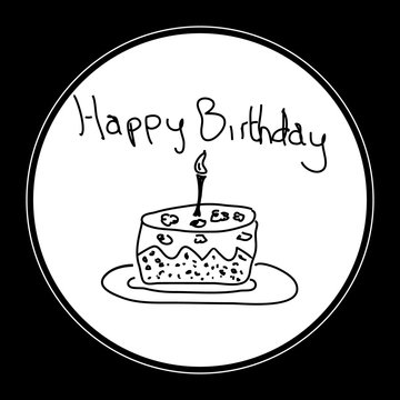 Simple doodle of a birthday cake