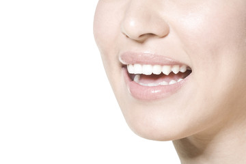 Obraz premium Close-up of young woman's mouth