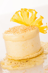 A sweet pineapple cake isolated over white background