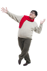 Funny young man dancing