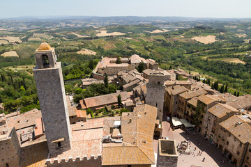 Obraz premium View over San Gimignano from the top of Torre Grossa