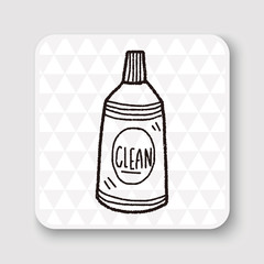 Fototapeta na wymiar cleaner bottle doodle