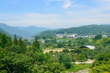Naklejka na ściany i meble Landscape of Achi village in Nagano, Japan
