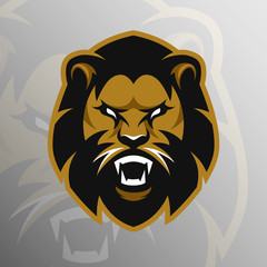 Angry Lion symbol, emblem, sport logo.