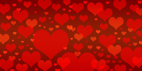 Fototapeta na wymiar Different Red Heart Shape Background