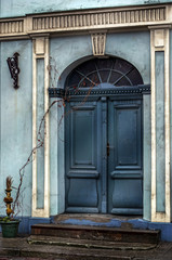 vintage blue door