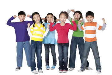 Obraz premium Children showing their strength