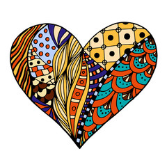 hearts in zentangle style