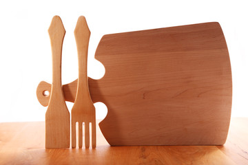 Kitchen utensils made of wood