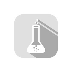 laboratory glass icon with long shadow