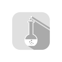 laboratory glass icon with long shadow