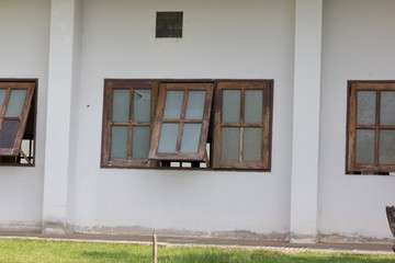 vintage brown wood window