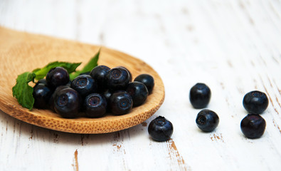 Spoon with Blueberries
