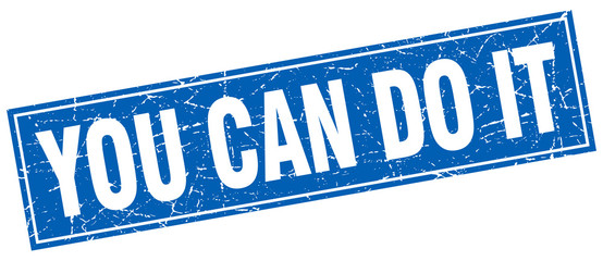 you can do it blue square grunge stamp on white