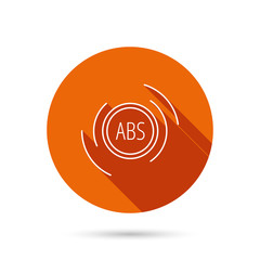 ABS icon. Brakes antilock system sign.