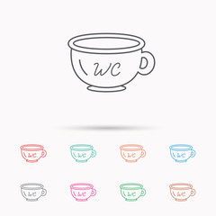Baby wc pot icon. Child toilet sign.