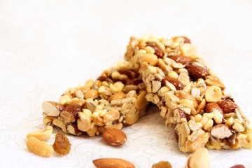 Granola bars, selective focus