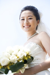 Portrait of happy bride