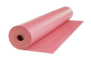 Yoga mat isolated on white background, includes clipping path.