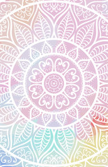 Fototapeta premium Elegant lacy card. Crochet mandala. Vector template. Vintage watercolor decorative elements. Hand drawn background. Islam, Arabic, Indian, ottoman motifs.
