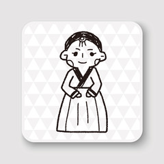 Korea woman doodle