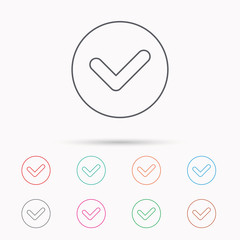 Check confirm icon. Tick in circle sign.