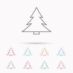 Christmas tree icon. Forest or nature sign.