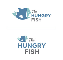 The Hungry Fish Restaurant Logo - Sea Food Brand