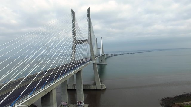Vasco da Gama bridge in Lisbon, Portugal