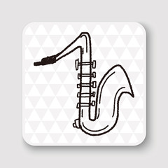 Fototapeta na wymiar Saxophone doodle