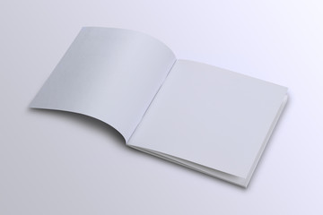 Open White Blank Brochure Magazine Cover for Mock up
