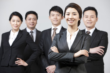 Portrait of professional and confident business team