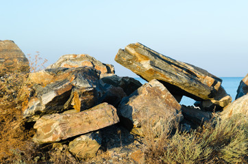 Stones on the bank of the sea of Azov