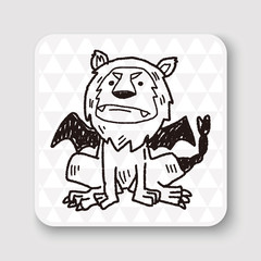 lion monster doodle
