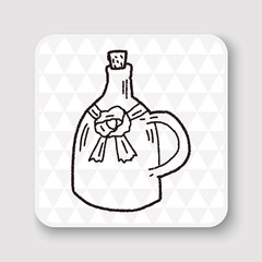 wine bottle doodle