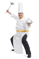 Humorous Chubby cook