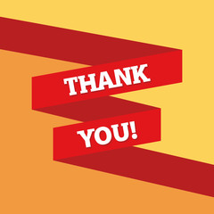 Inscription thank you on the ribbon.