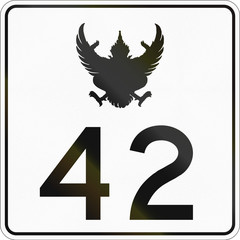 Road shield of a Thailand federal highway