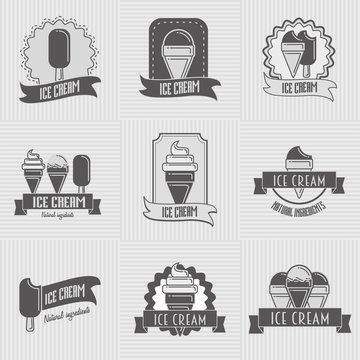 set of ice cream logo, badges, labels templates
