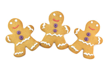 Tre biscotti omini di natale