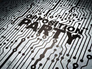 Fototapeta premium Political concept: circuit board with Opposition Party
