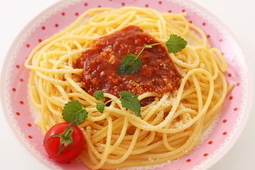 おいしそうなミートソーススパゲティ